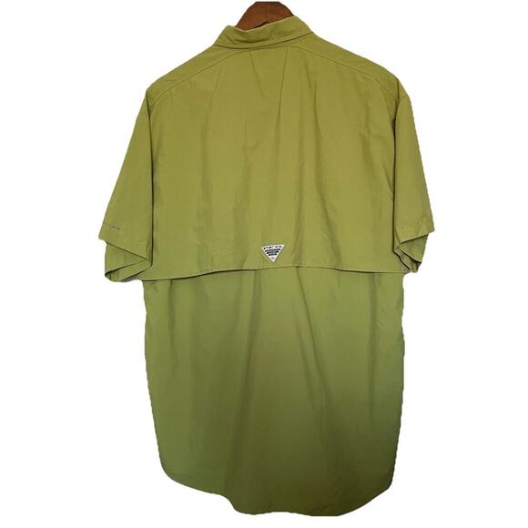 Columbia PFG Omni-Shade Button Up Vented Fishing Shirt Green Size M Outdoor - Picture 2 of 7